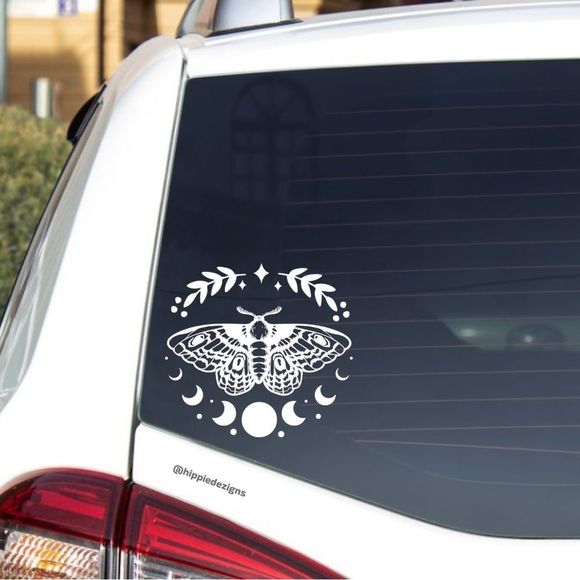 Moth Moon Phases Vinyl Decal - Picture 1 of 5